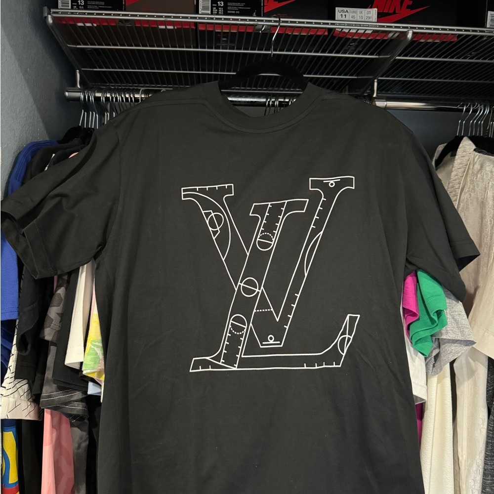 Louis Vuitton NBA Black Embroidered Logo T-Shirt